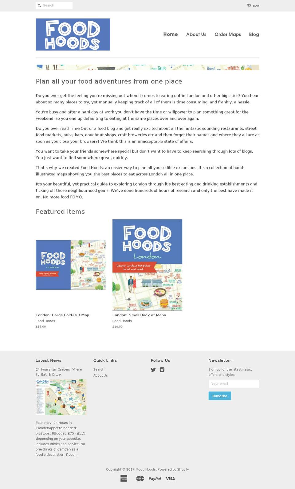 foodhoods.com shopify website screenshot