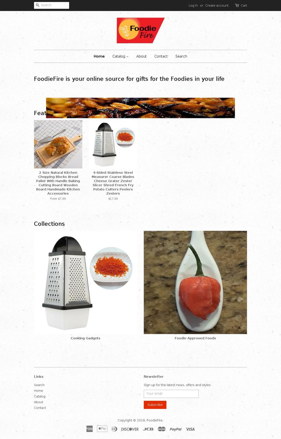 foodiefire.com — Shopify storefront screenshot