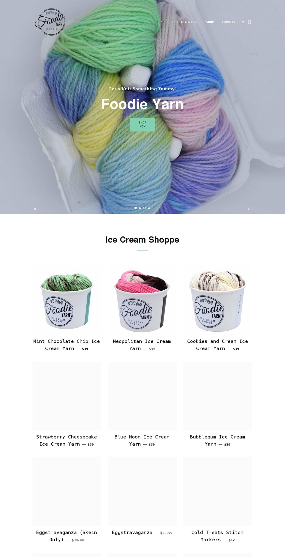foodieyarn.com shopify website screenshot