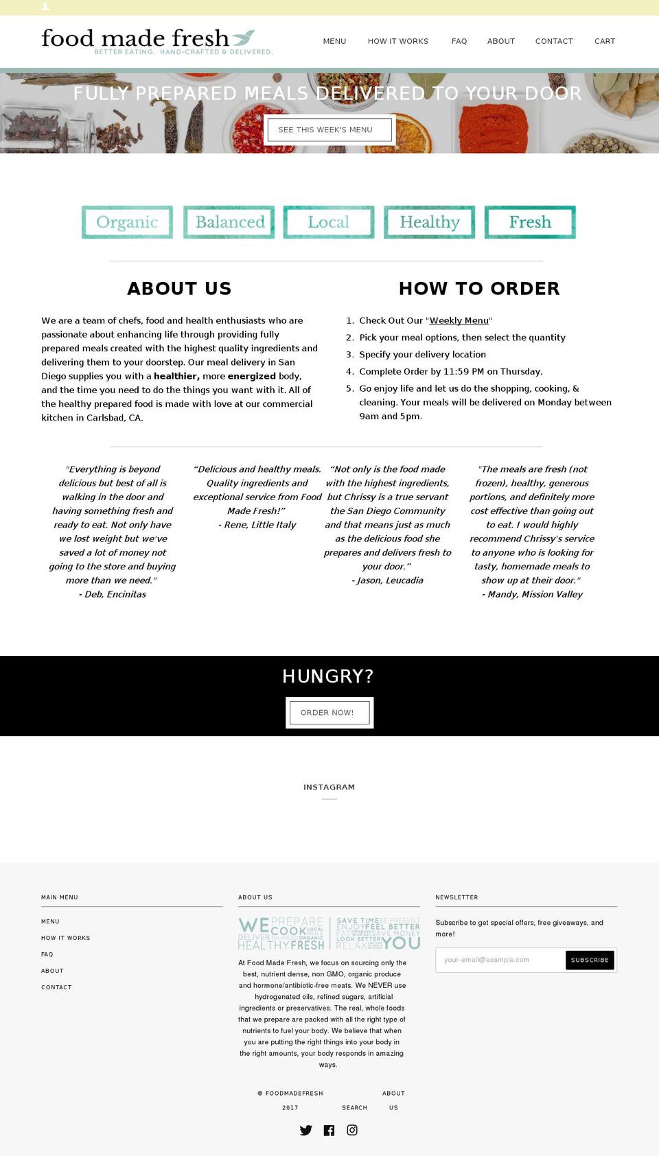 foodmadefresh.com shopify website screenshot