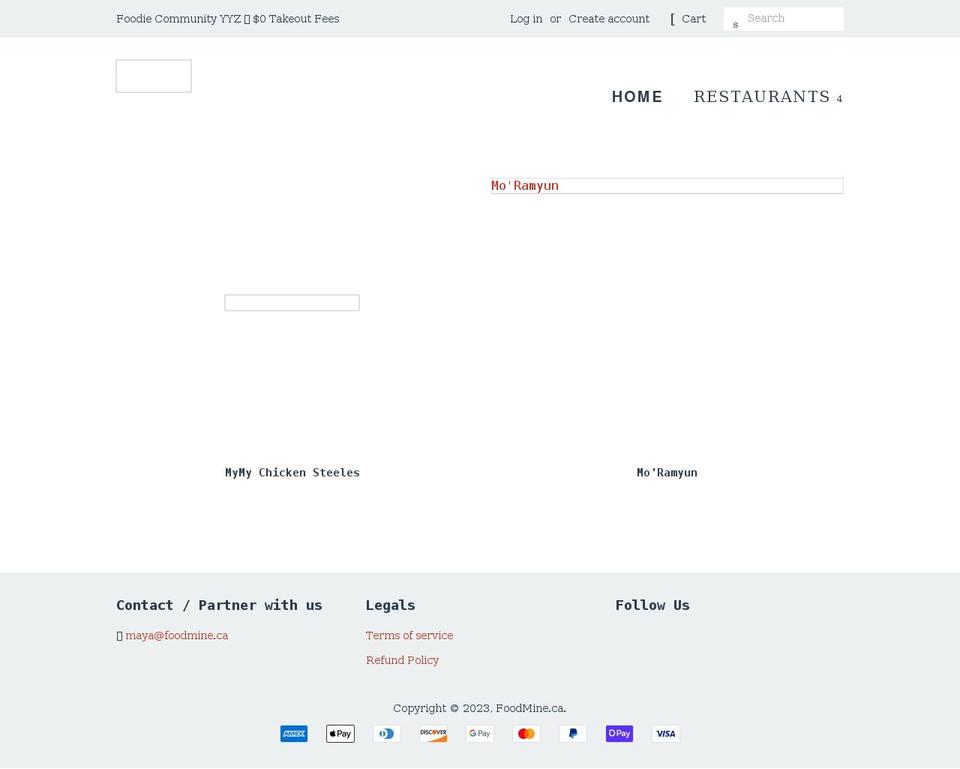 foodmine.ca shopify website screenshot