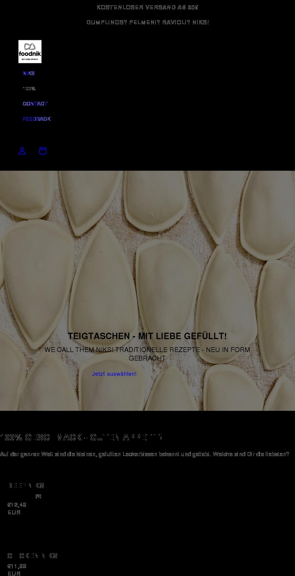 foodnik.de shopify website screenshot