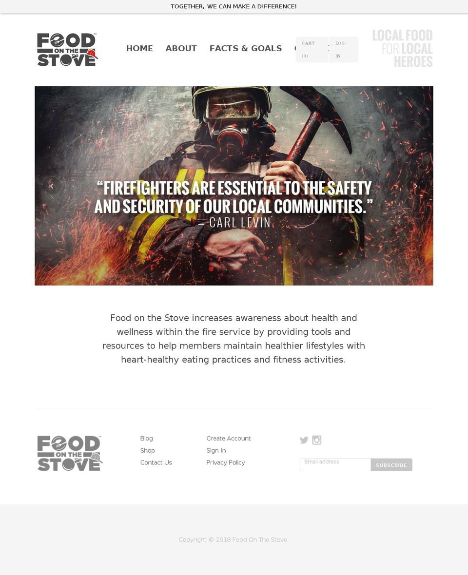foodonthestove.org shopify website screenshot