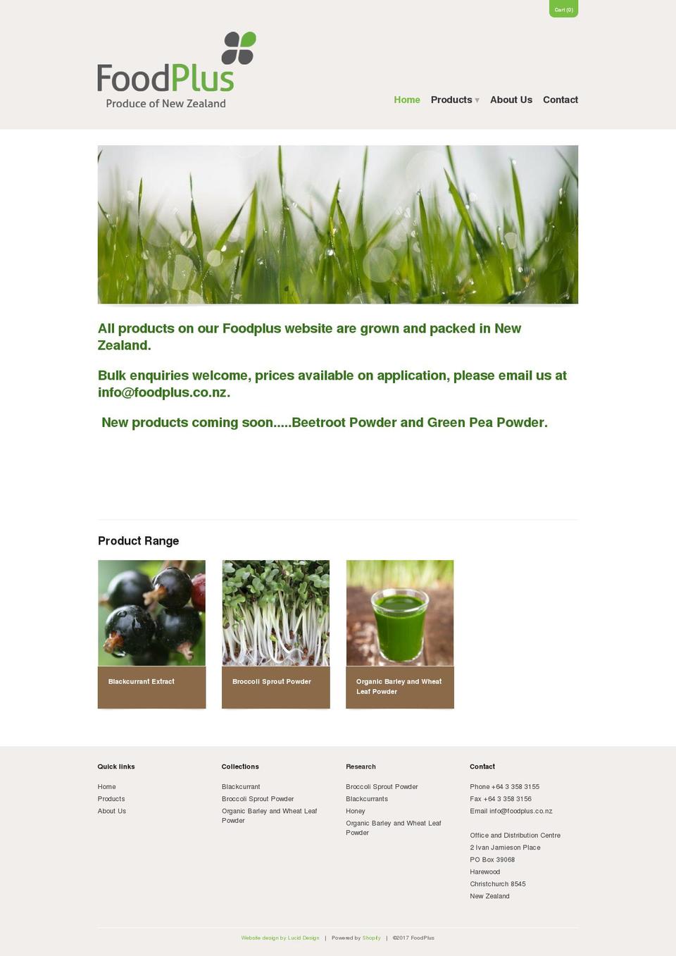 foodplus.co.nz shopify website screenshot