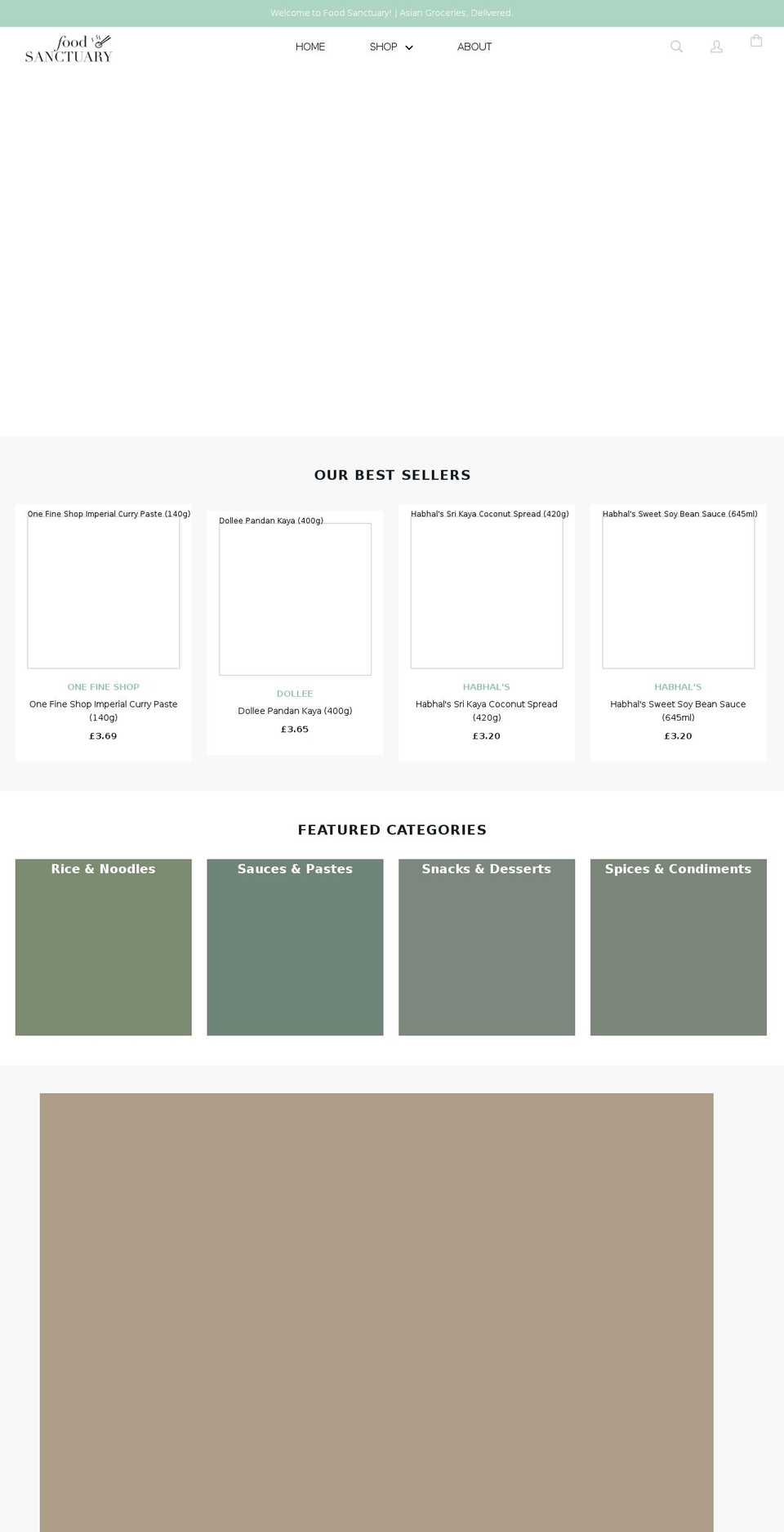 foodsanctuary.com — Shopify storefront screenshot