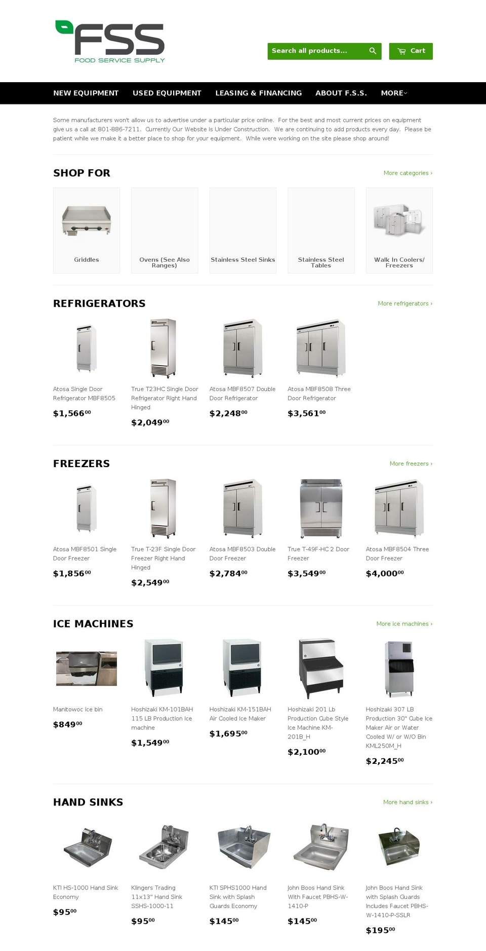 foodservicesupply.com shopify website screenshot