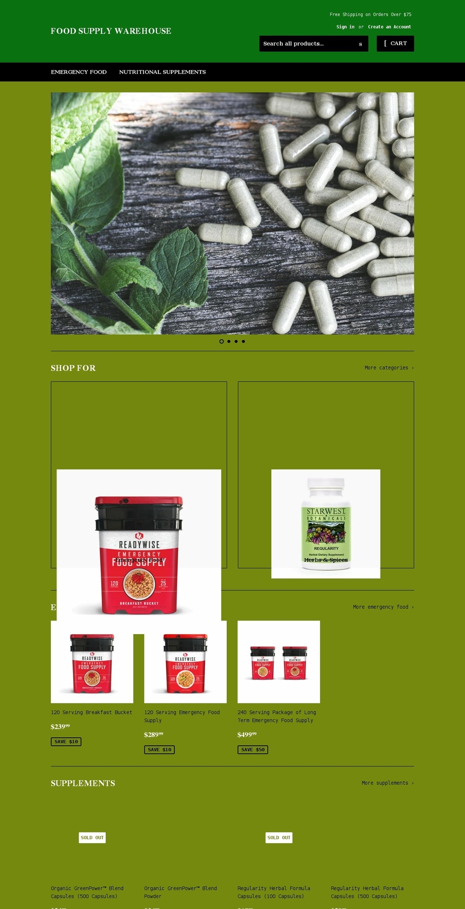 foodsupplywarehouse.com shopify website screenshot