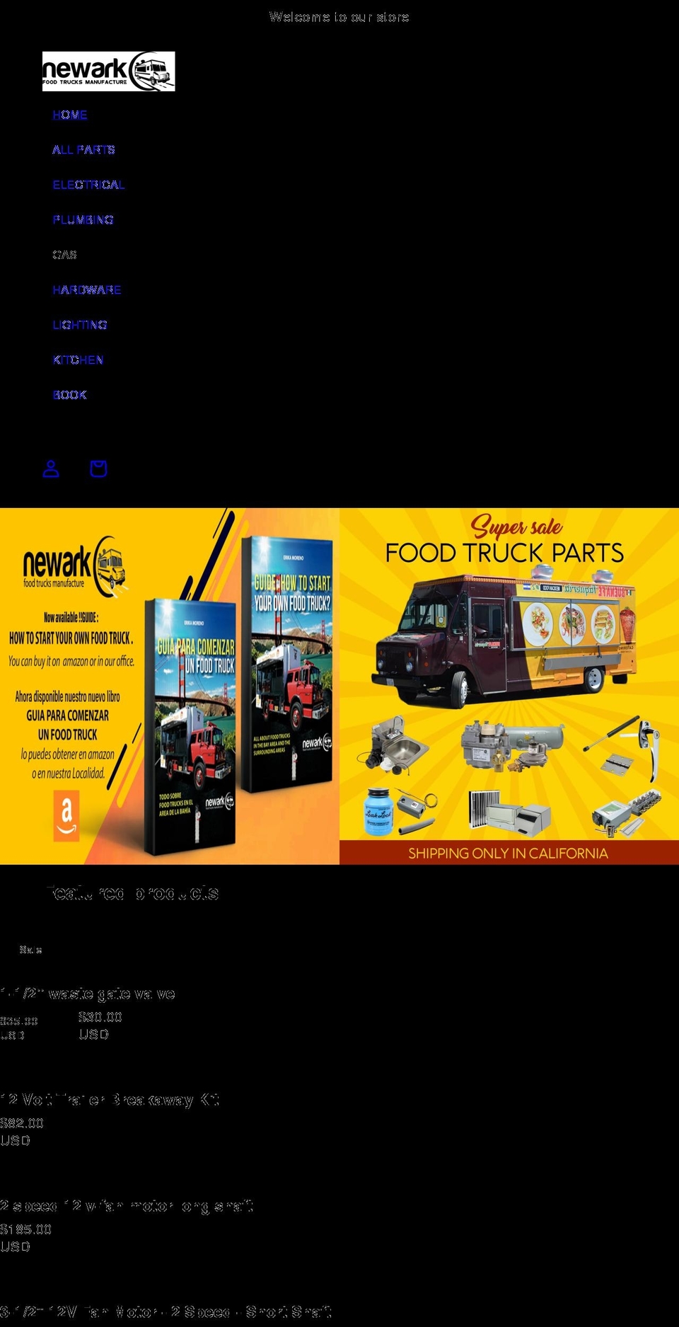 foodtrucksparts.com shopify website screenshot