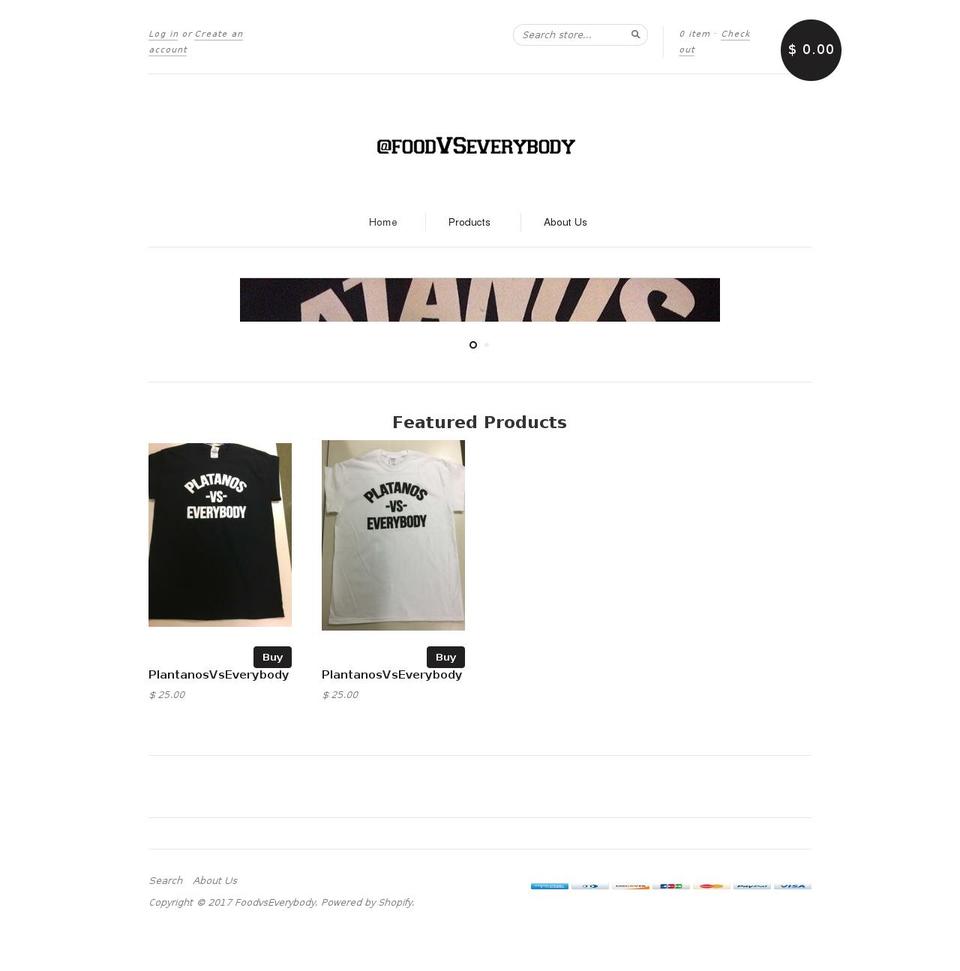 foodvseverybody.com shopify website screenshot