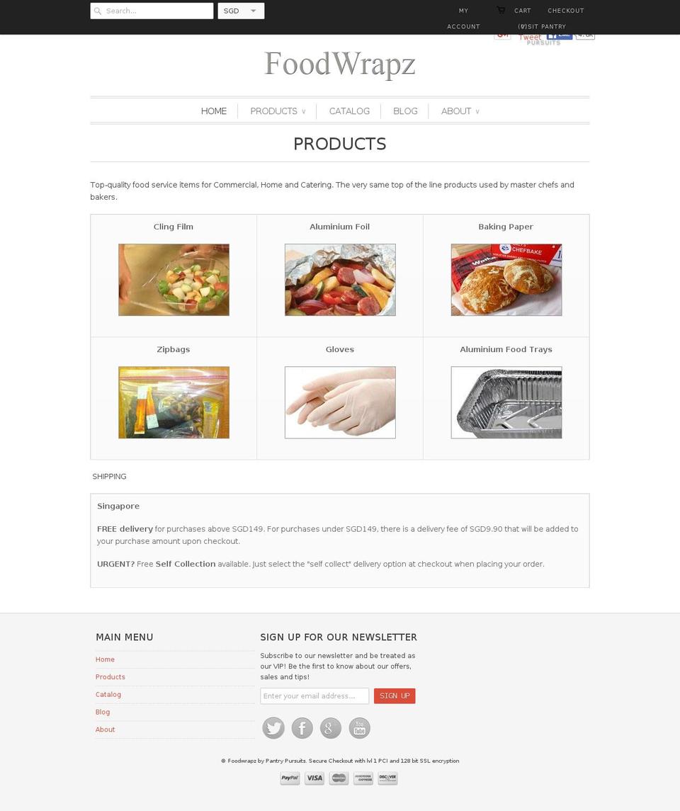 foodwrapz.com shopify website screenshot