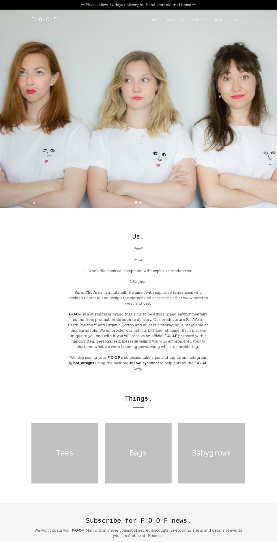 foofdesigns.com shopify website screenshot