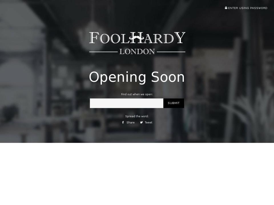 Foolhardy # Shopify theme site example foolhardylondon.com