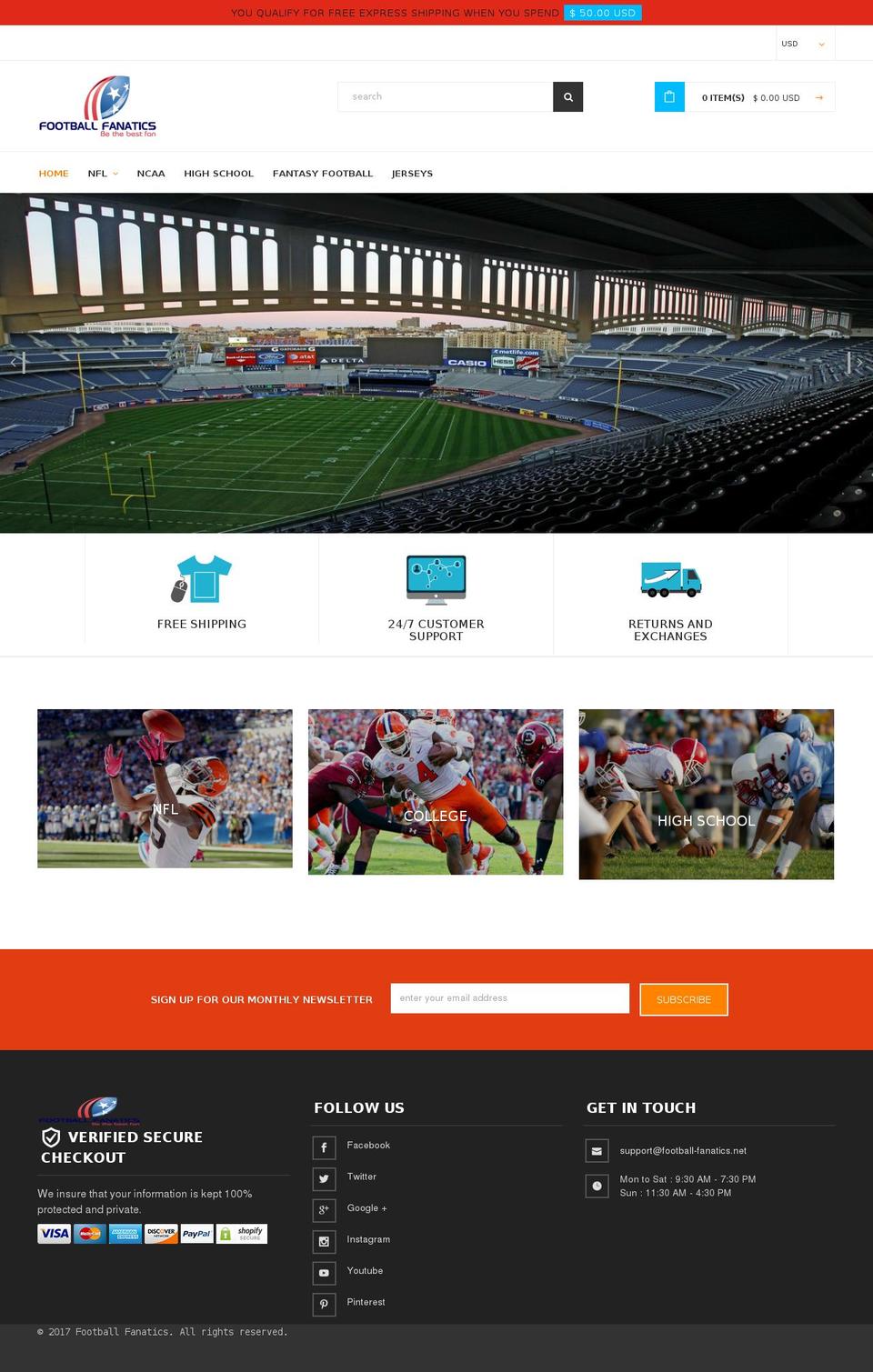 football-fanatics.net shopify website screenshot