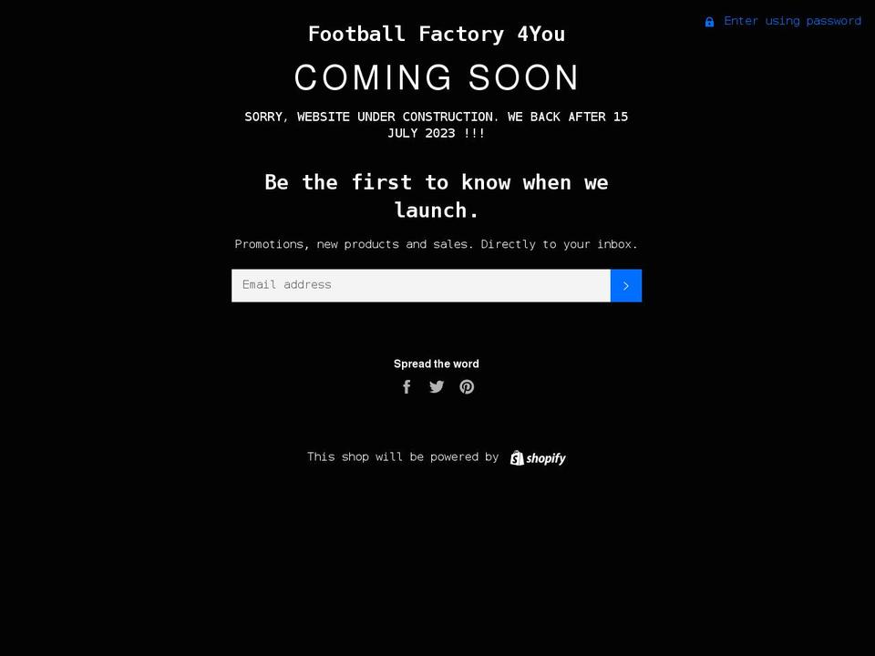 footballfactory4you.com shopify website screenshot