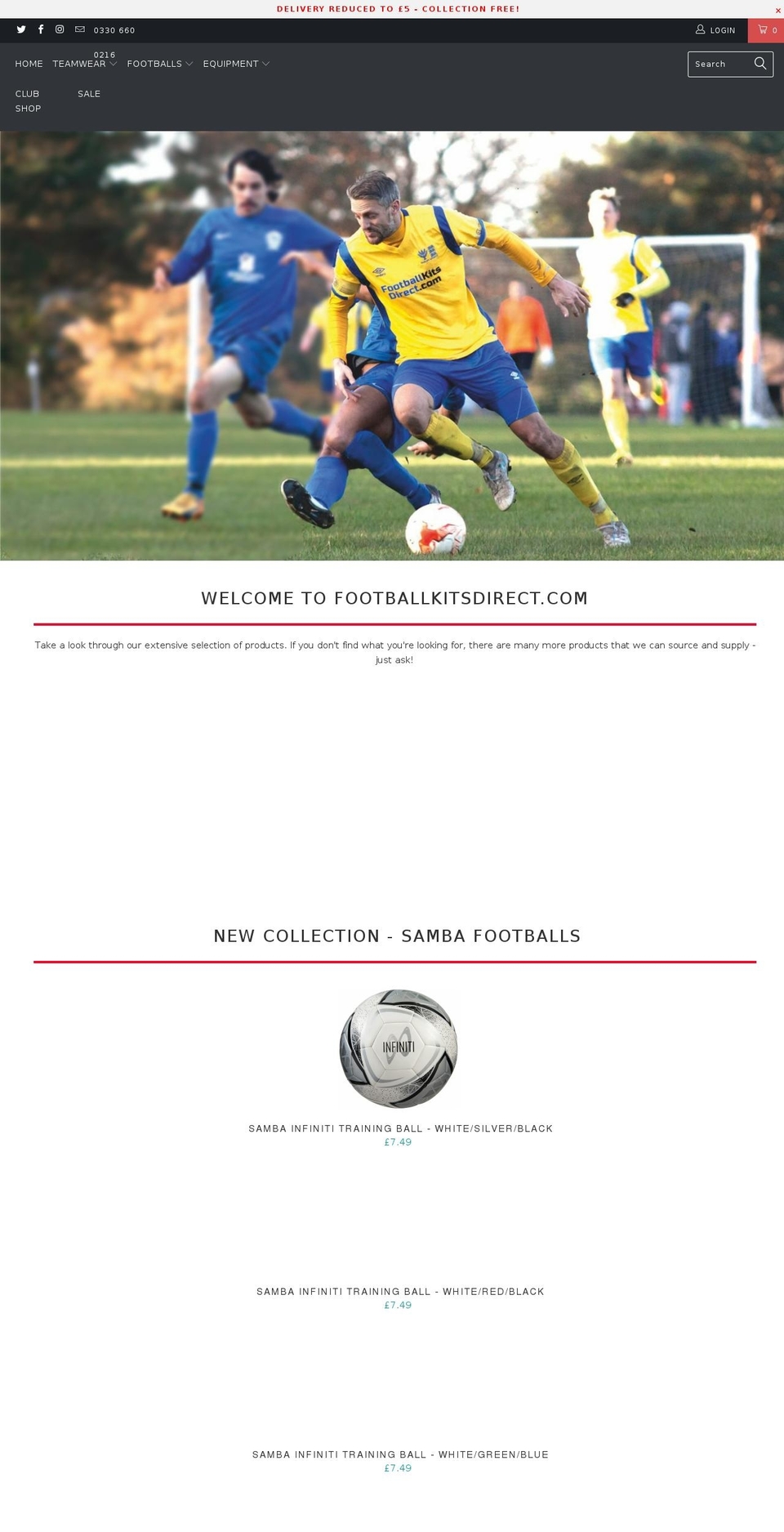 Dec - no customisation preserved Shopify theme site example footballkitsdirect.com