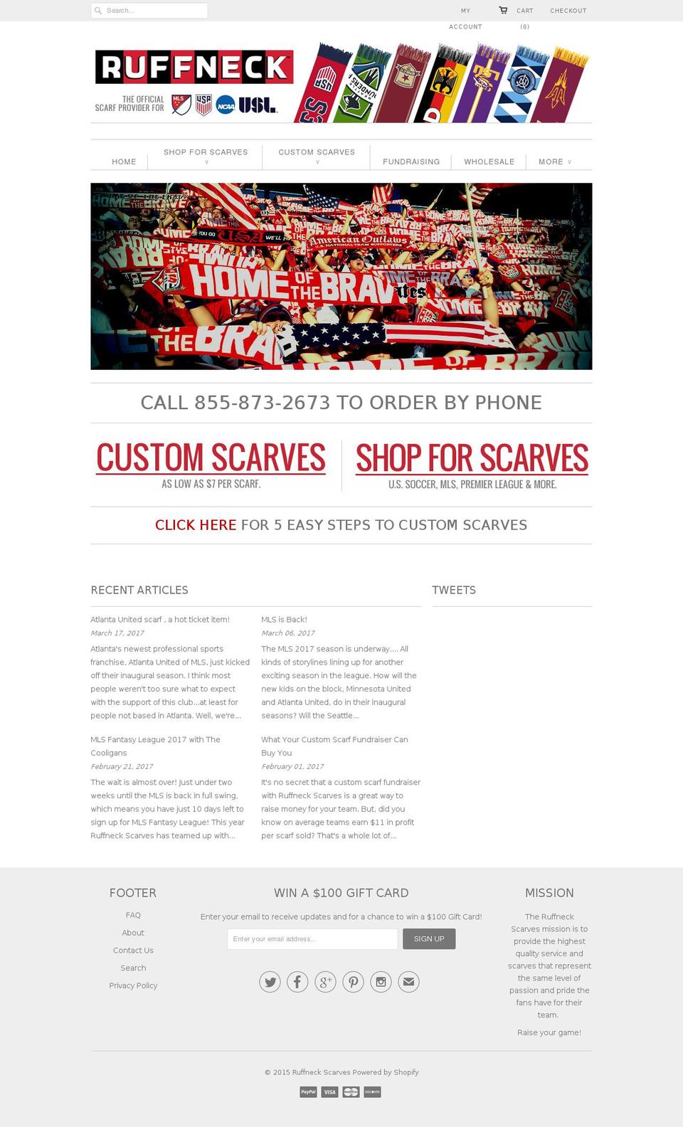 footballscarf.net shopify website screenshot