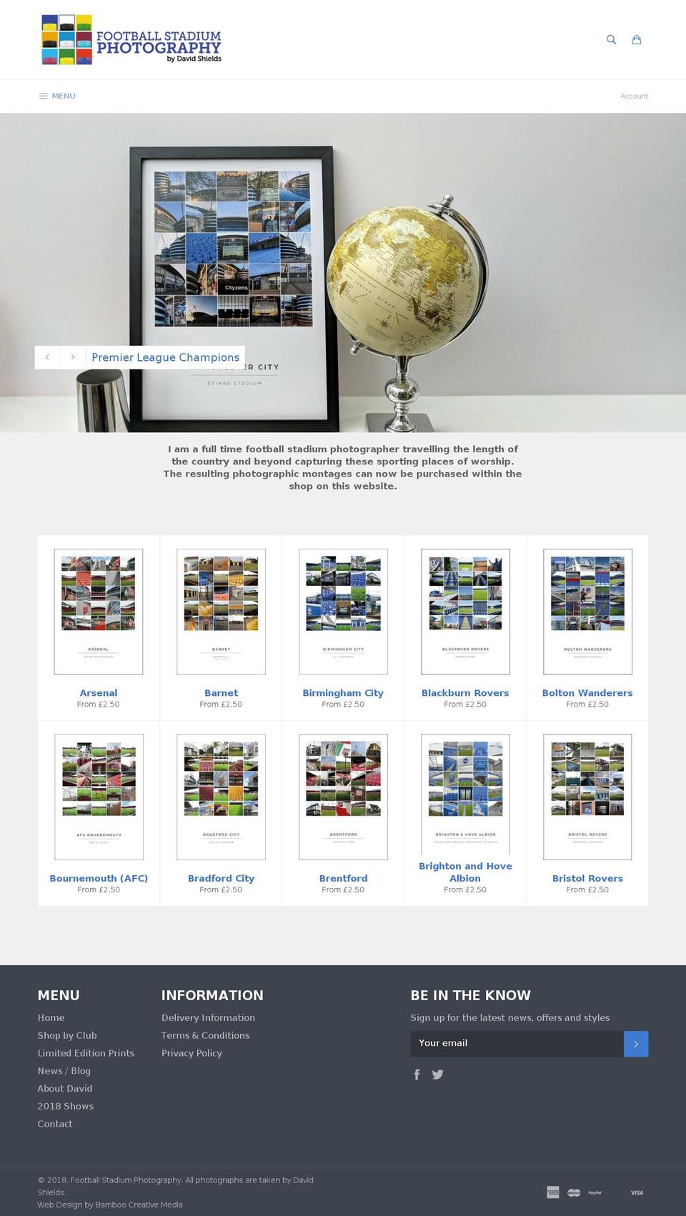 footballstadiumphotography.co.uk shopify website screenshot