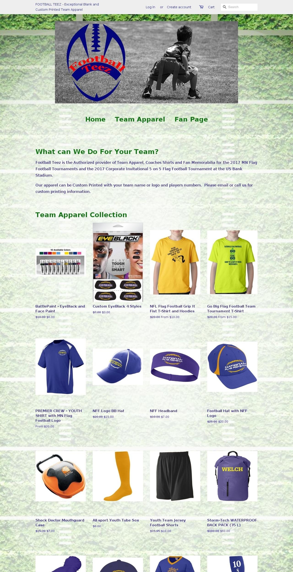 footballteez.com — Shopify storefront screenshot