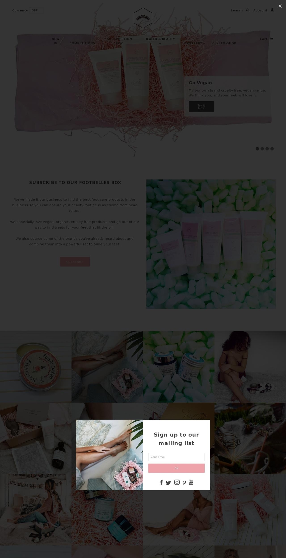 footbelles.com shopify website screenshot