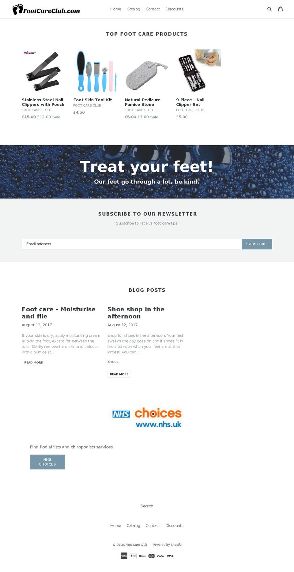 footcareclub.com — Shopify storefront screenshot