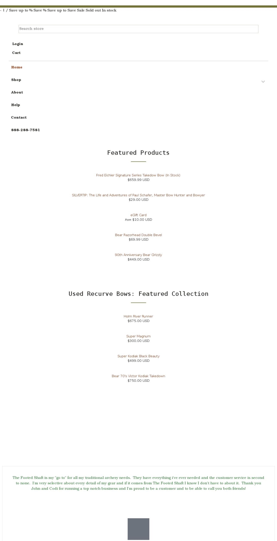 footedshaft.com shopify website screenshot