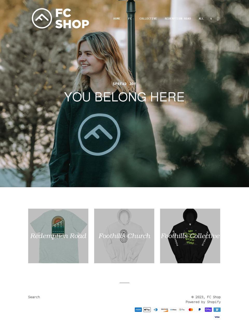 foothills-church-shop.myshopify.com shopify website screenshot