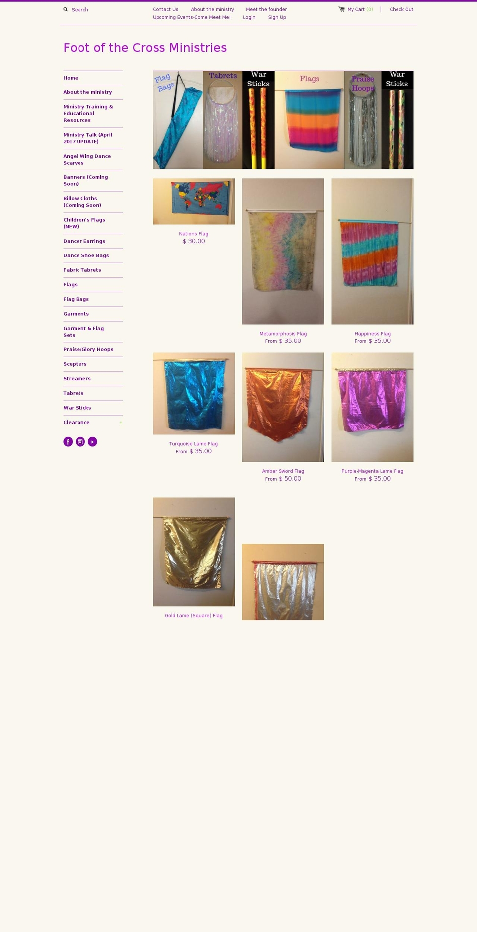 footofthecrossministries.com shopify website screenshot