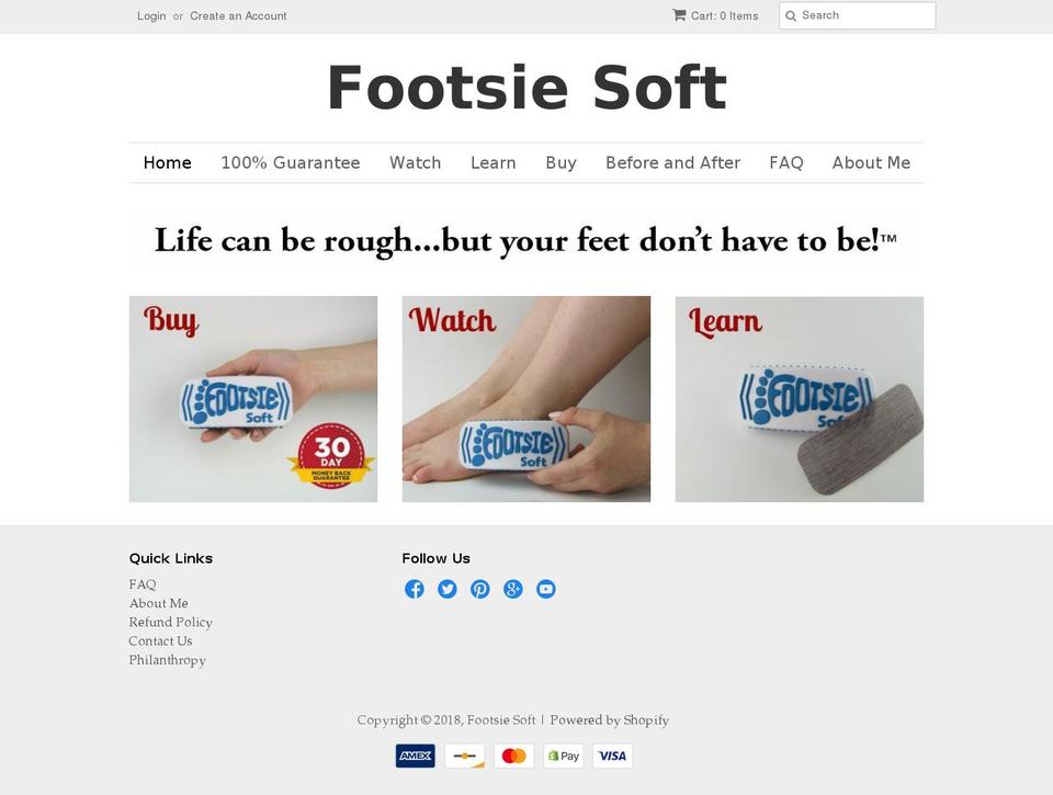 footsiesoft.com shopify website screenshot