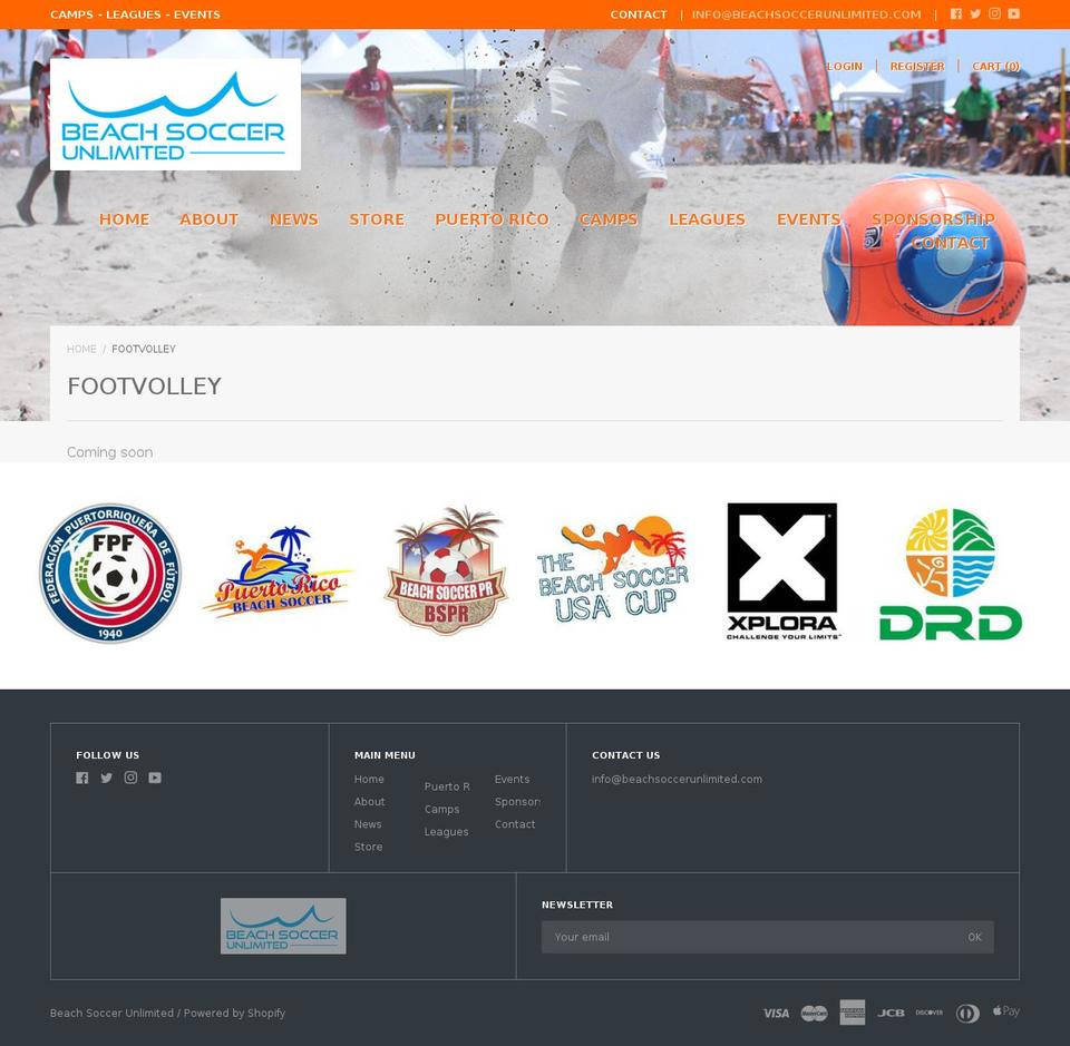 footvolleyunlimited.com — Shopify storefront screenshot