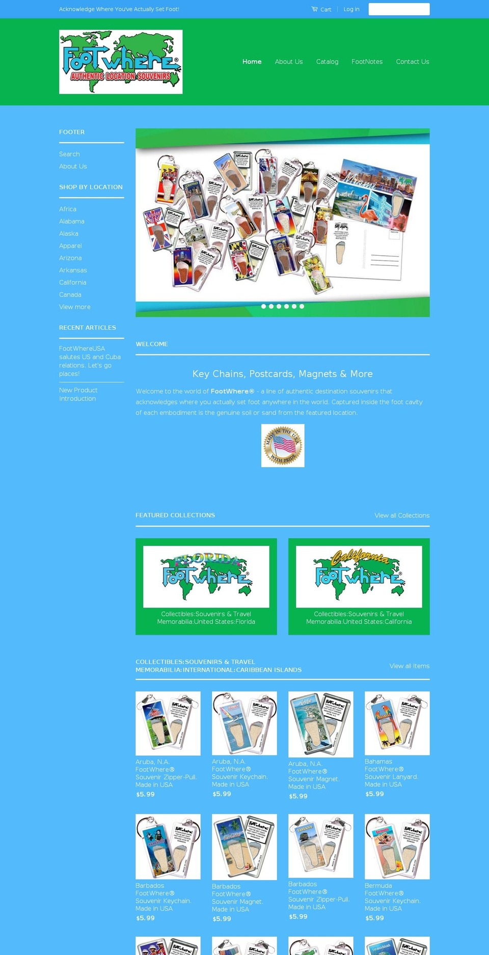 footwheresouvenirshop.com shopify website screenshot