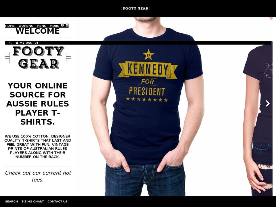 footygear.net shopify website screenshot