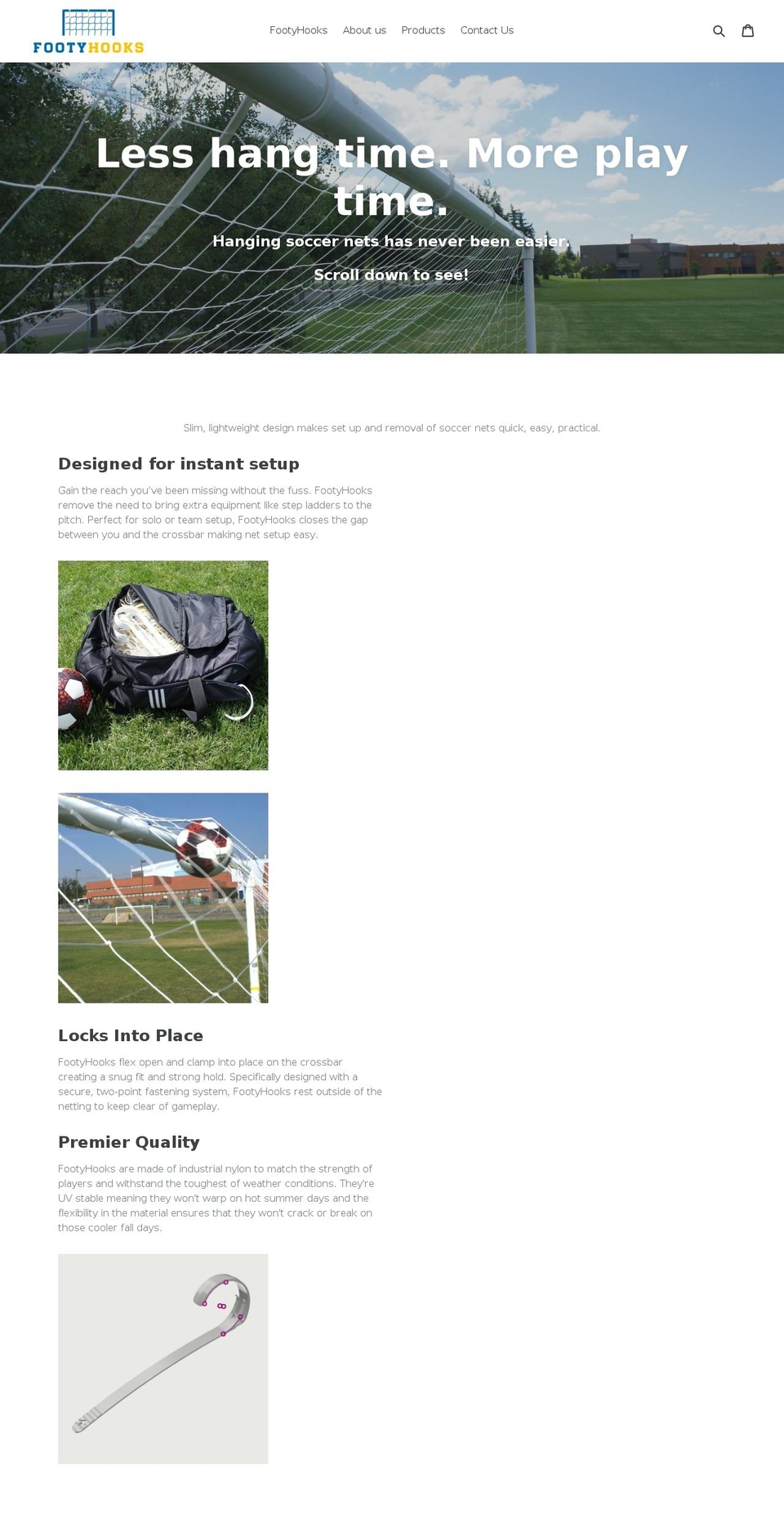footyhooks.ca shopify website screenshot