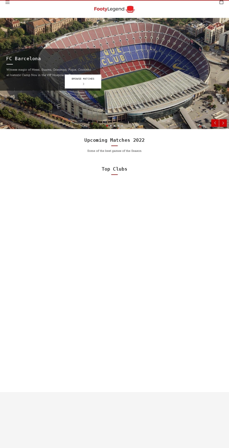 footylegend.com — Shopify storefront screenshot