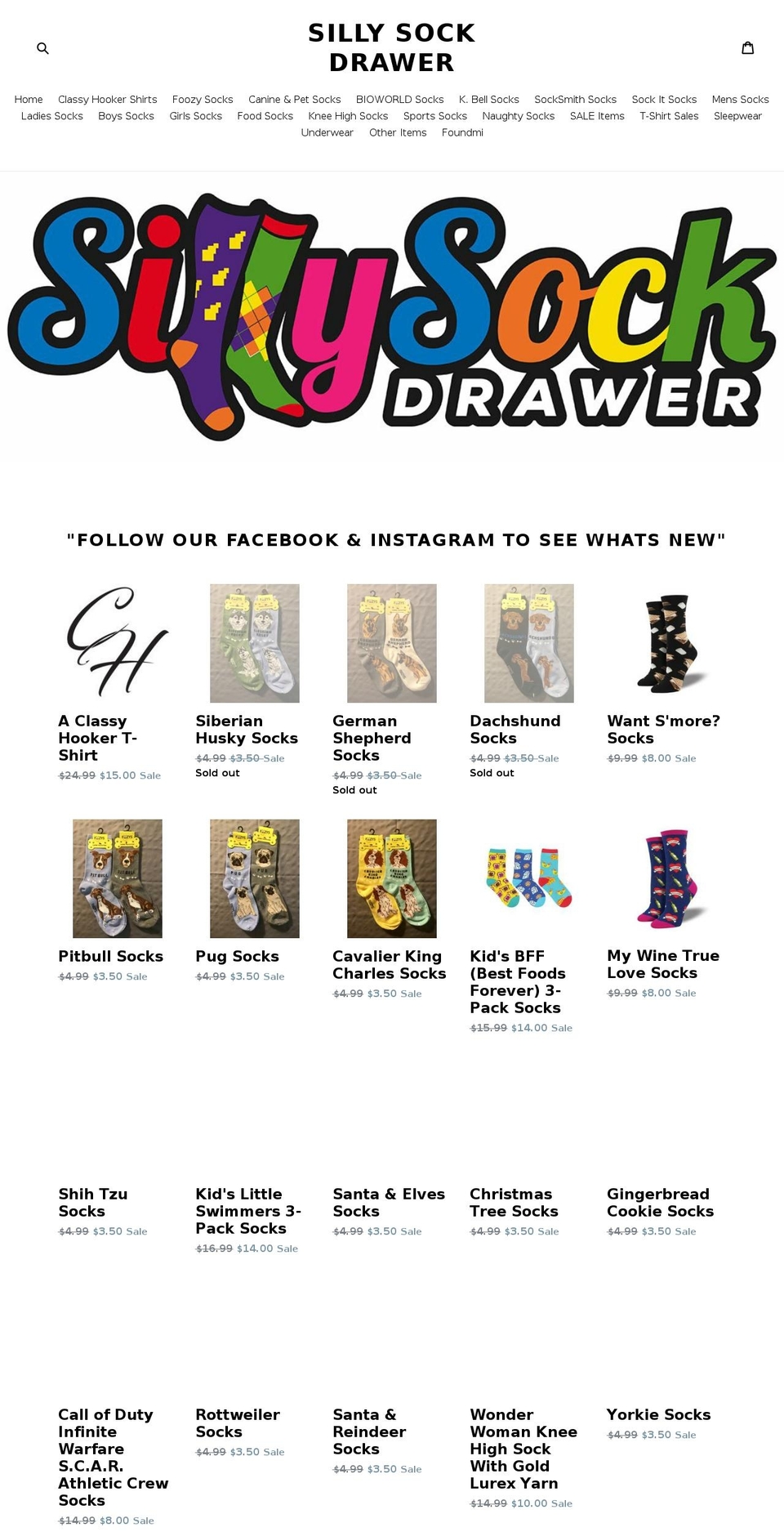 foozysocks.com shopify website screenshot