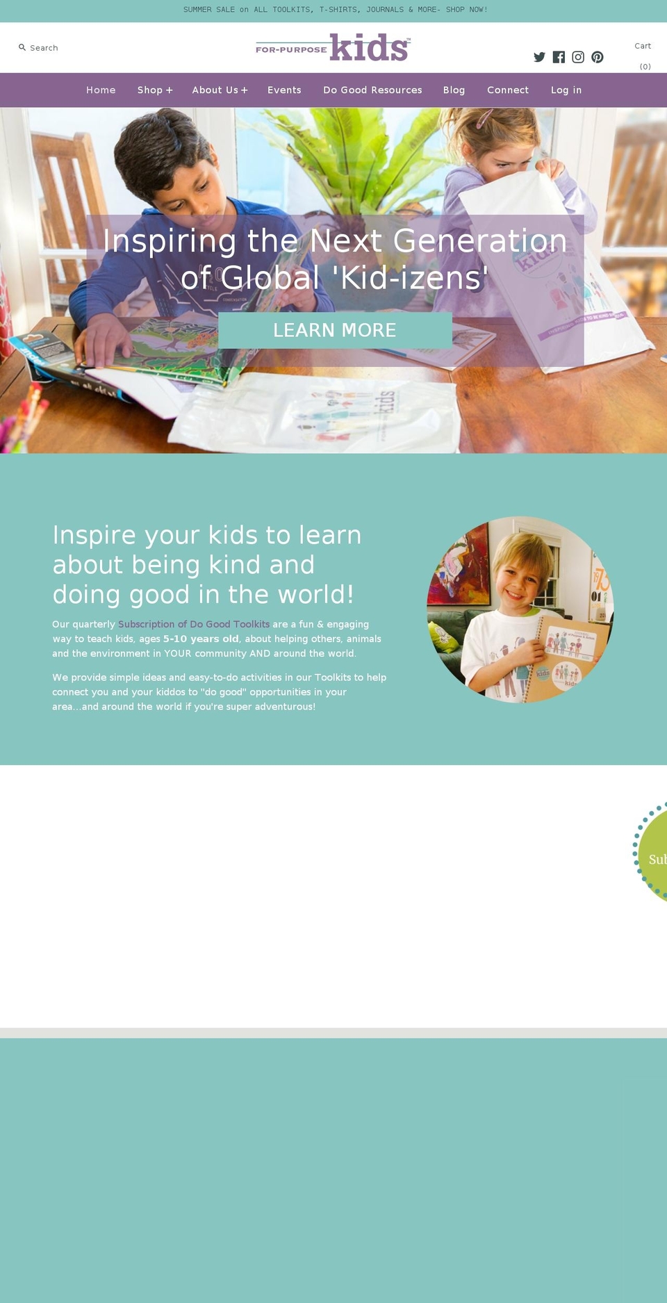 for-purposekids.com — Shopify storefront screenshot