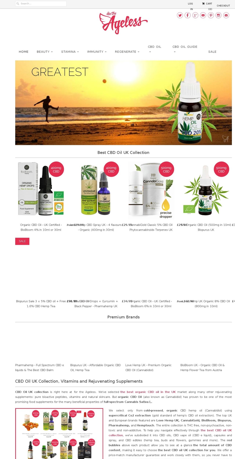 for-the-ageless.myshopify.com — Shopify storefront screenshot