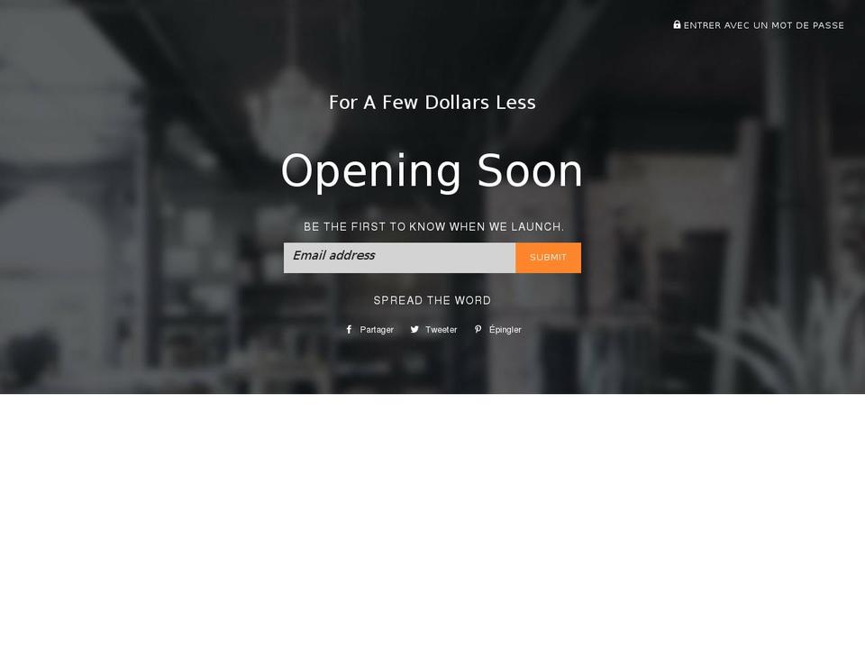 forafewdollarsless.com — Shopify storefront screenshot