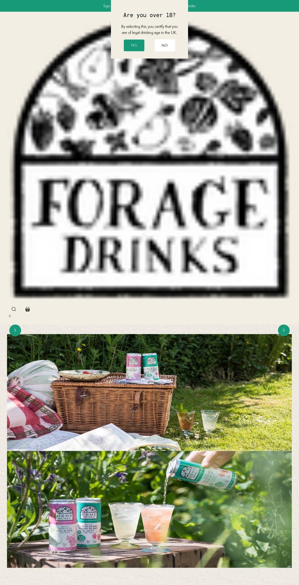 foragedrinks.co.uk shopify website screenshot