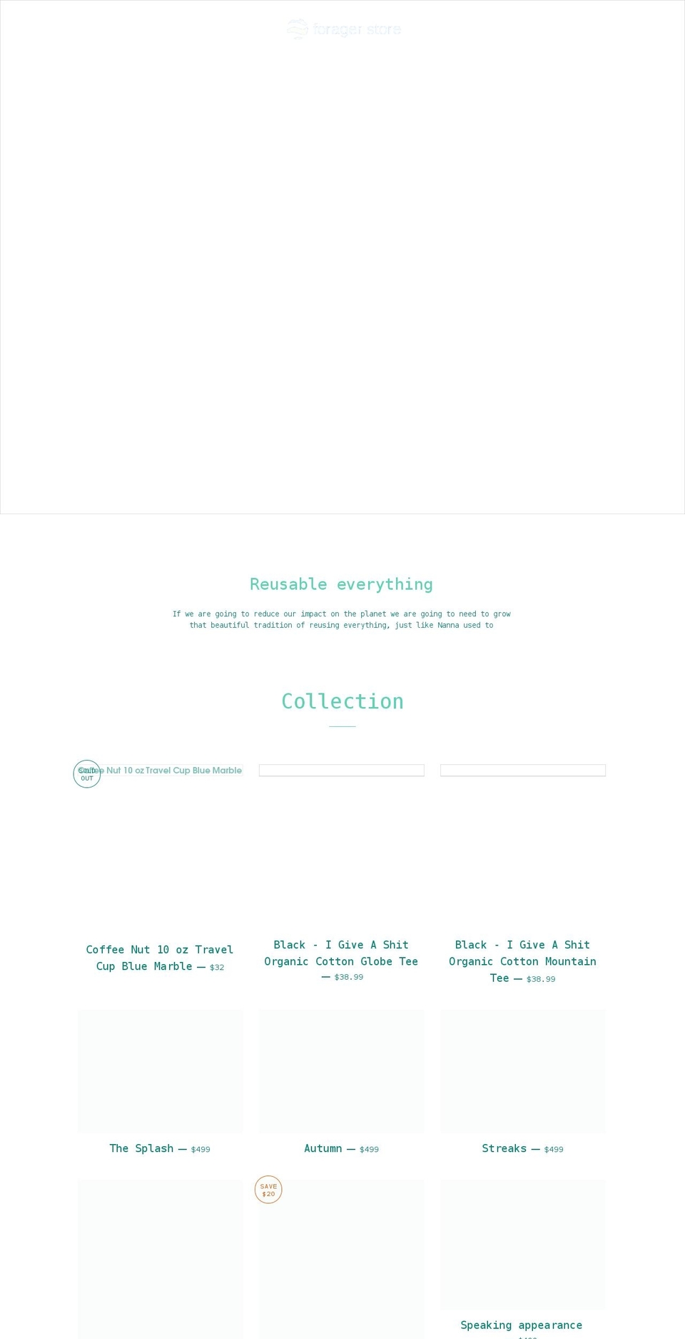 foragerstore.com shopify website screenshot