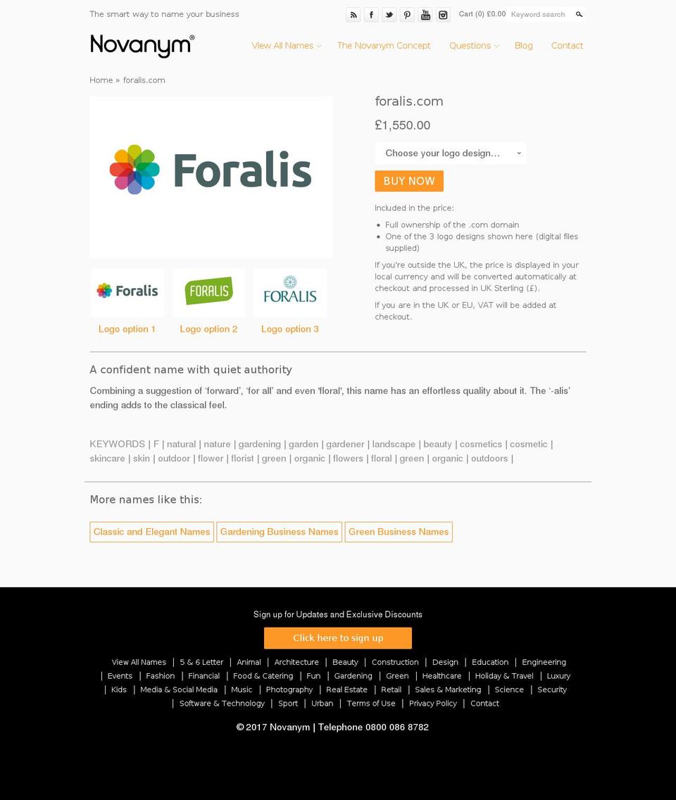 foralis.com shopify website screenshot