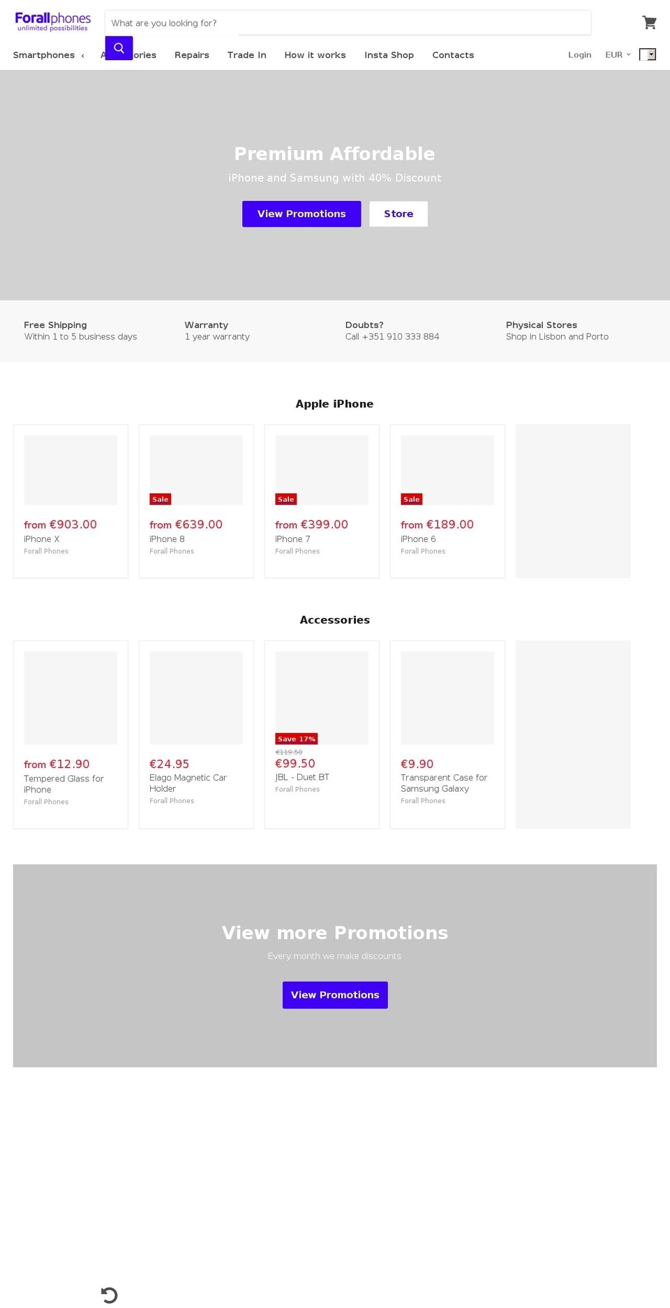 forall-phones.myshopify.com shopify website screenshot