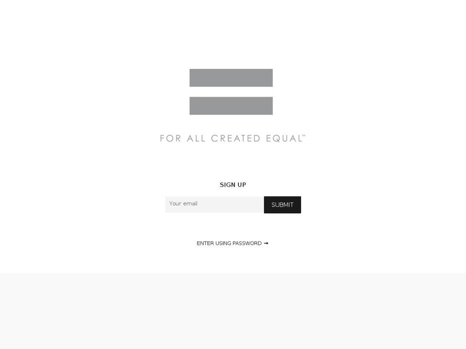 forallcreatedequal.com — Shopify storefront screenshot