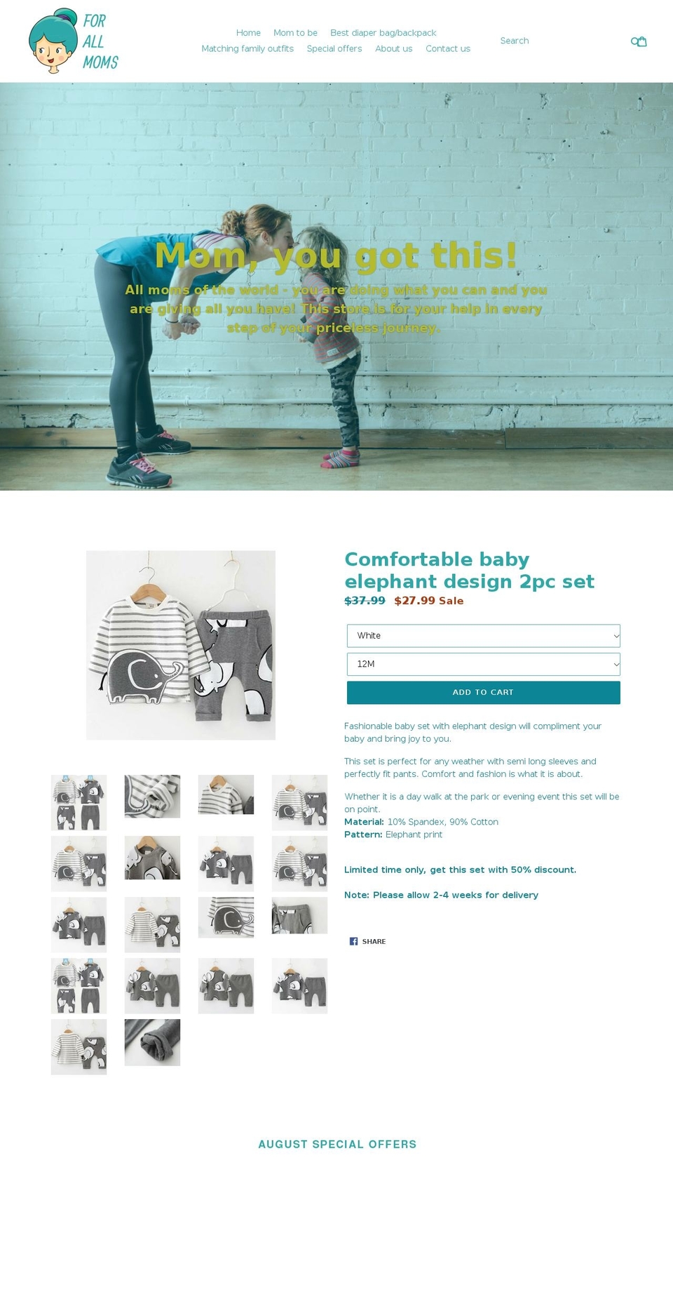 forallmoms.net shopify website screenshot