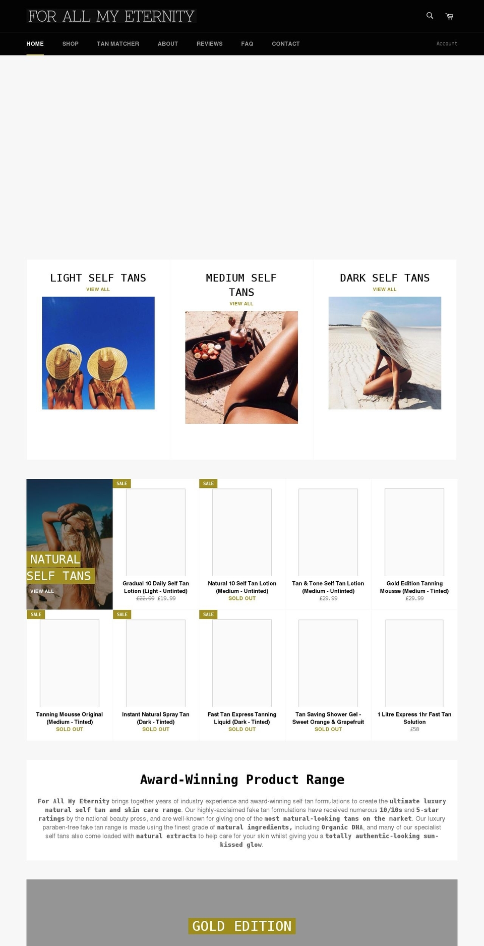 forallmyeternity.co.uk shopify website screenshot