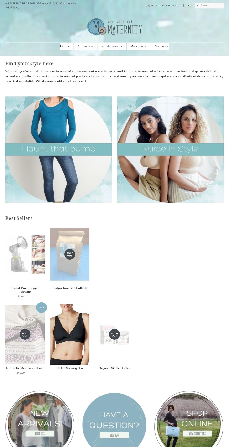 forallofmaternity.com — Shopify storefront screenshot