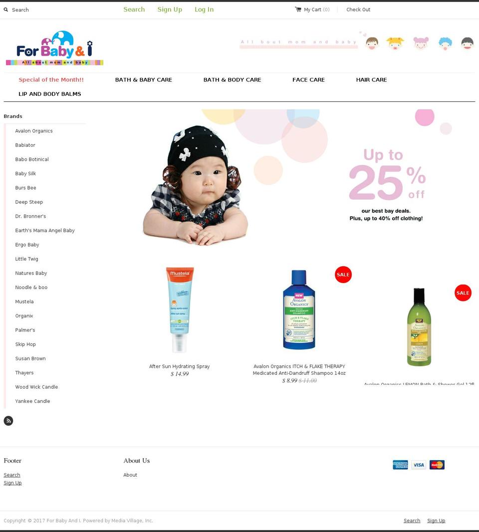 forbabyandi.com shopify website screenshot