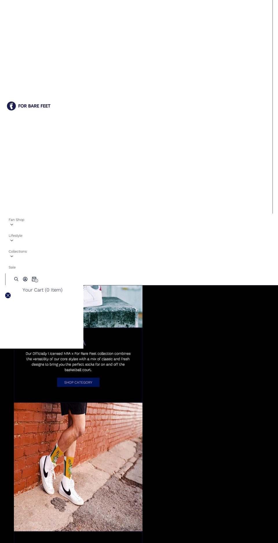 forbarefeet.com shopify website screenshot