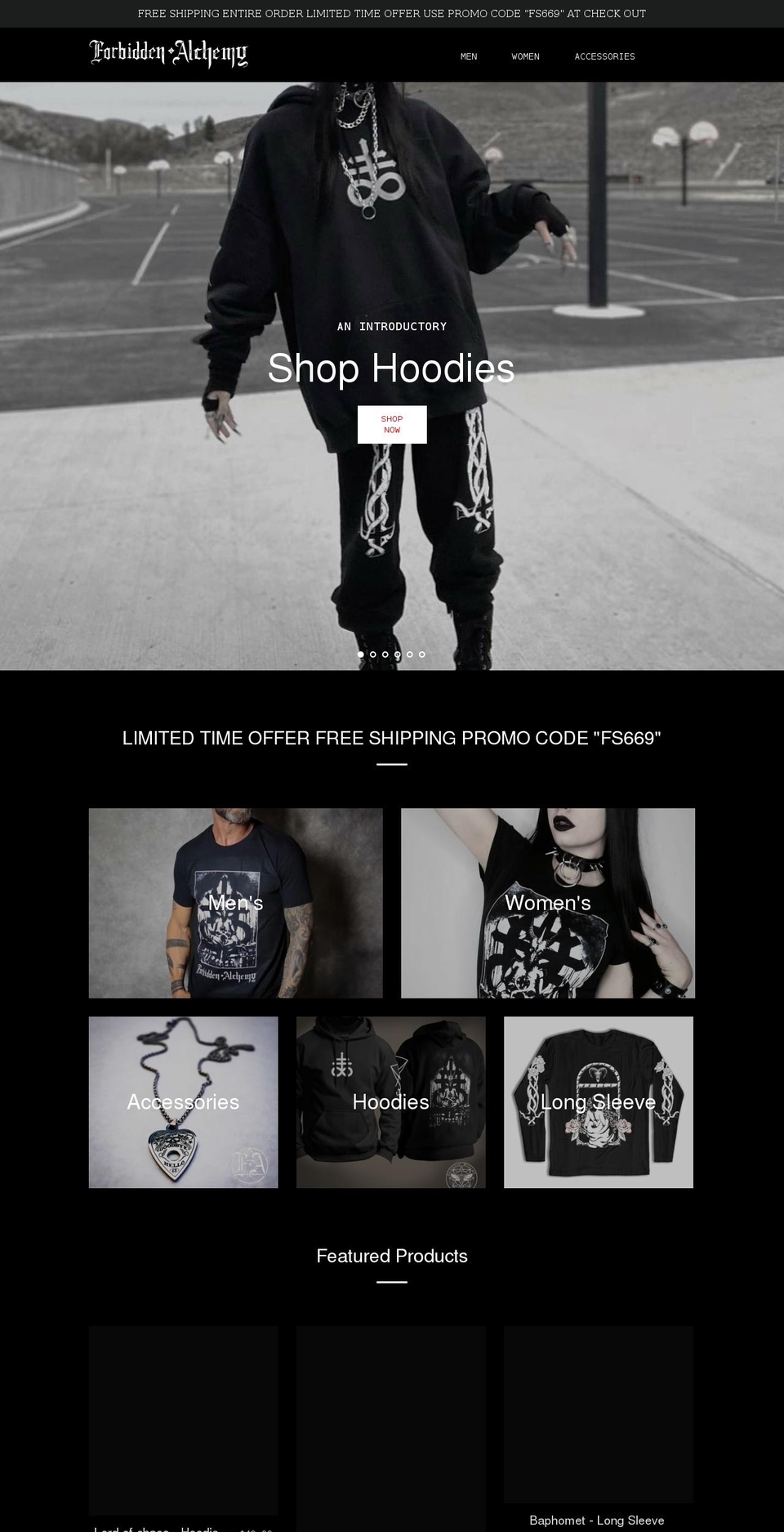 forbidden-alchemy.com shopify website screenshot