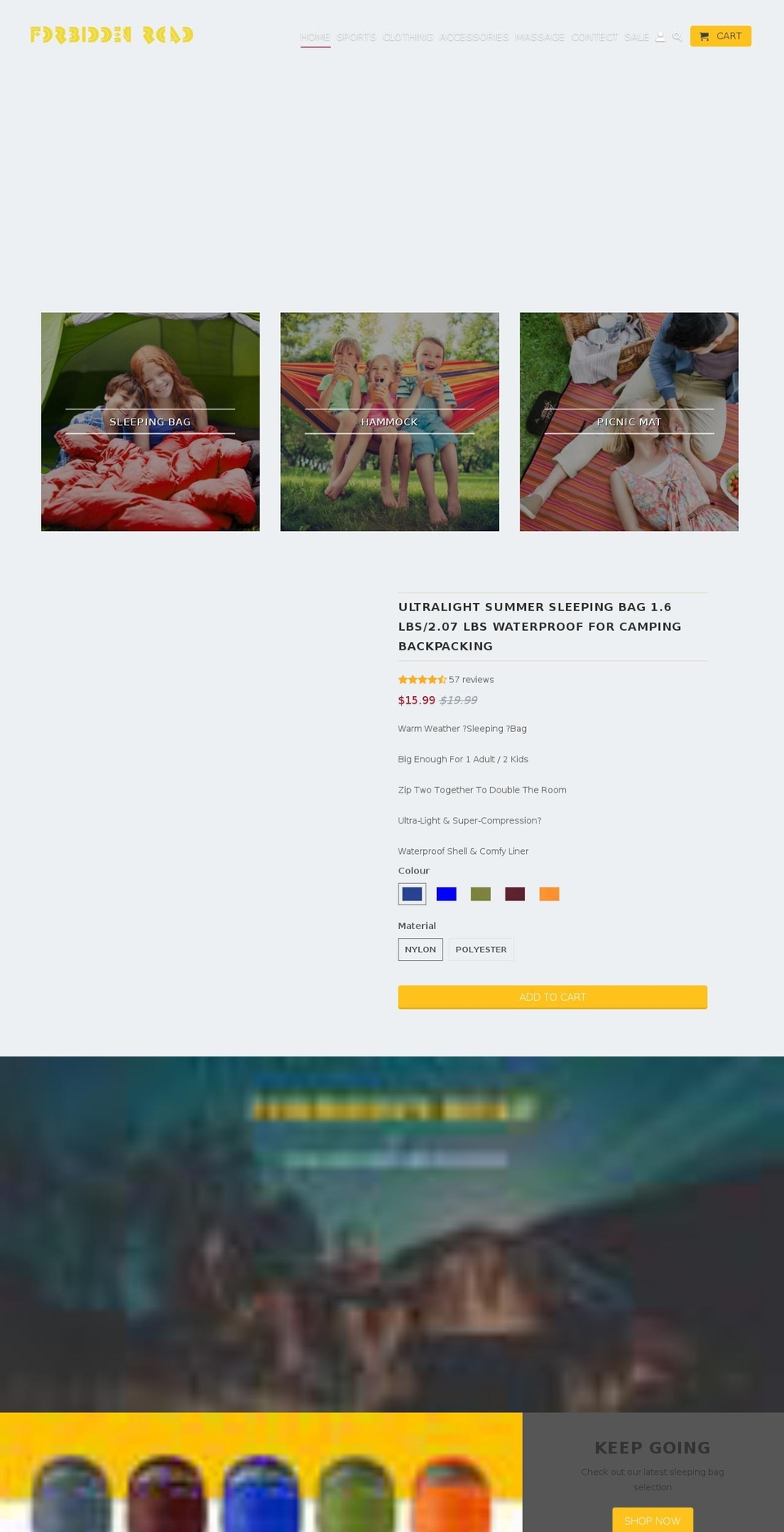forbidden-road.com — Shopify storefront screenshot