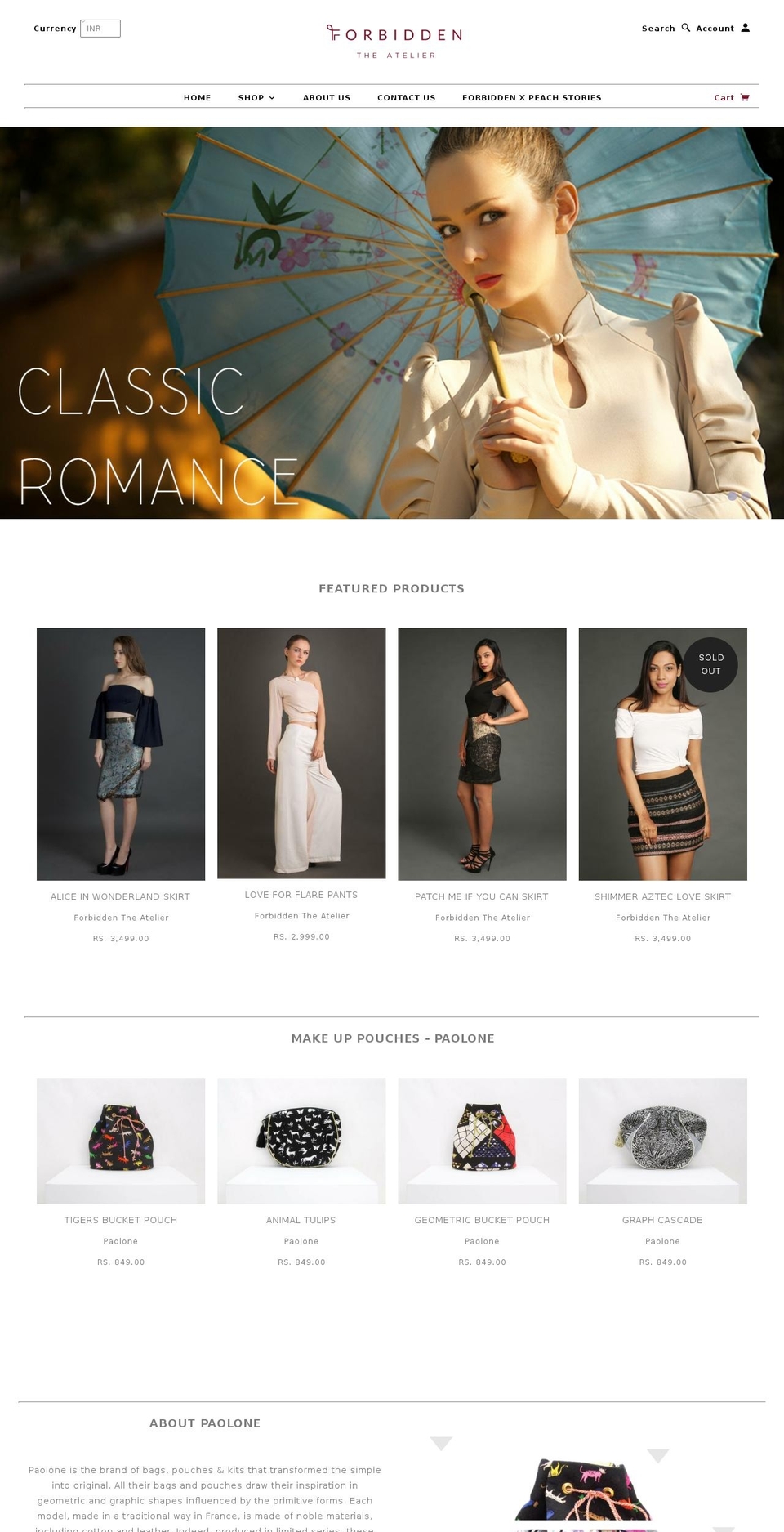 forbiddenatelier.com shopify website screenshot